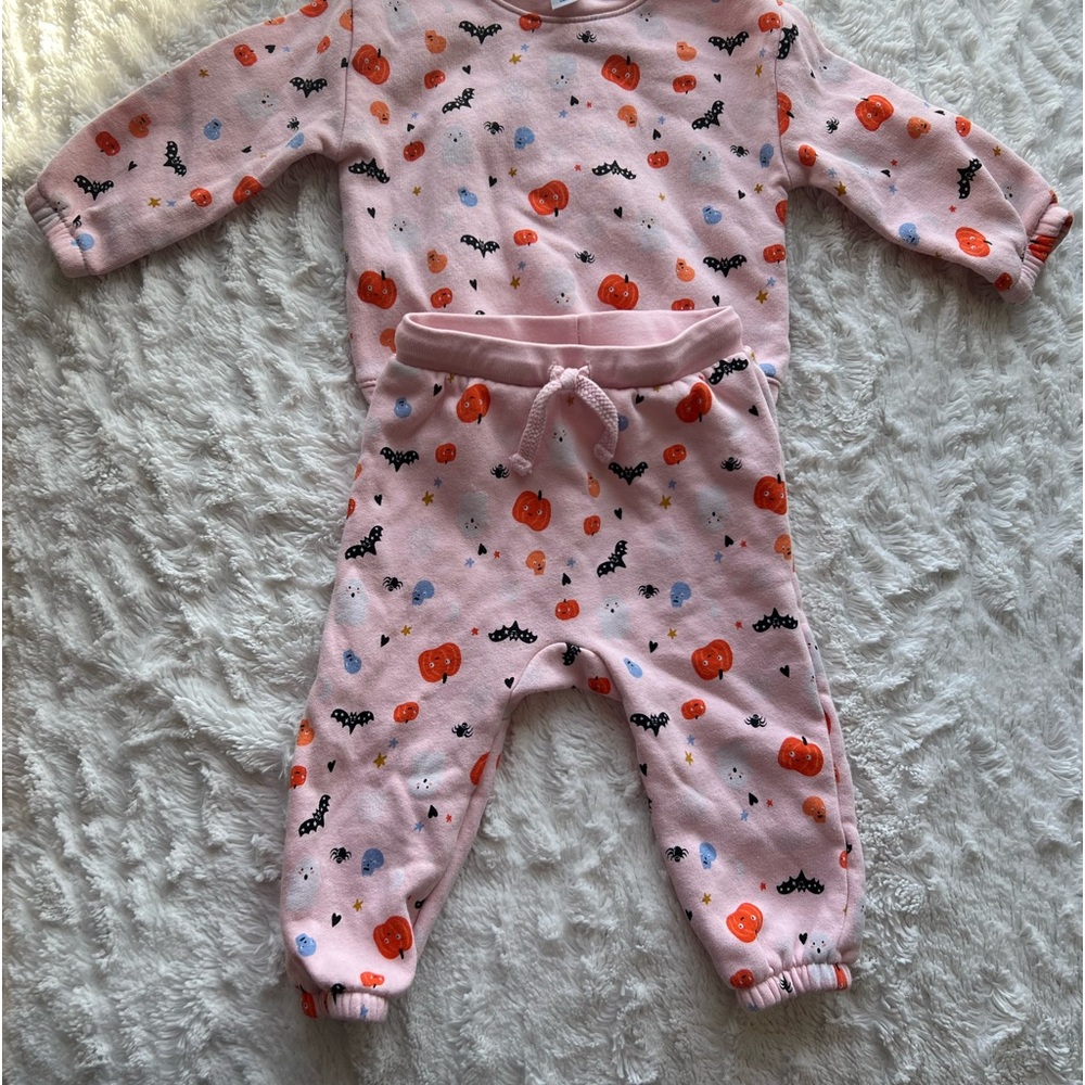 Old Navy Pink Pumpkin Print Kids Two Piece